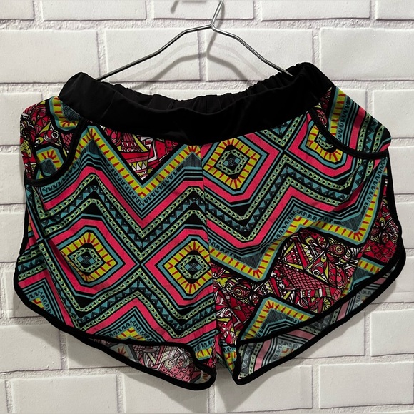 EMME JORDAN women printed elastic waist shorts/size L - Picture 1 of 6